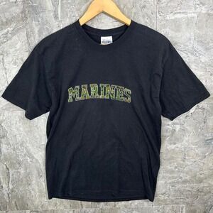 Black vintage Marines cotton t-shirt‎  Men's Medium #militaryinspired
